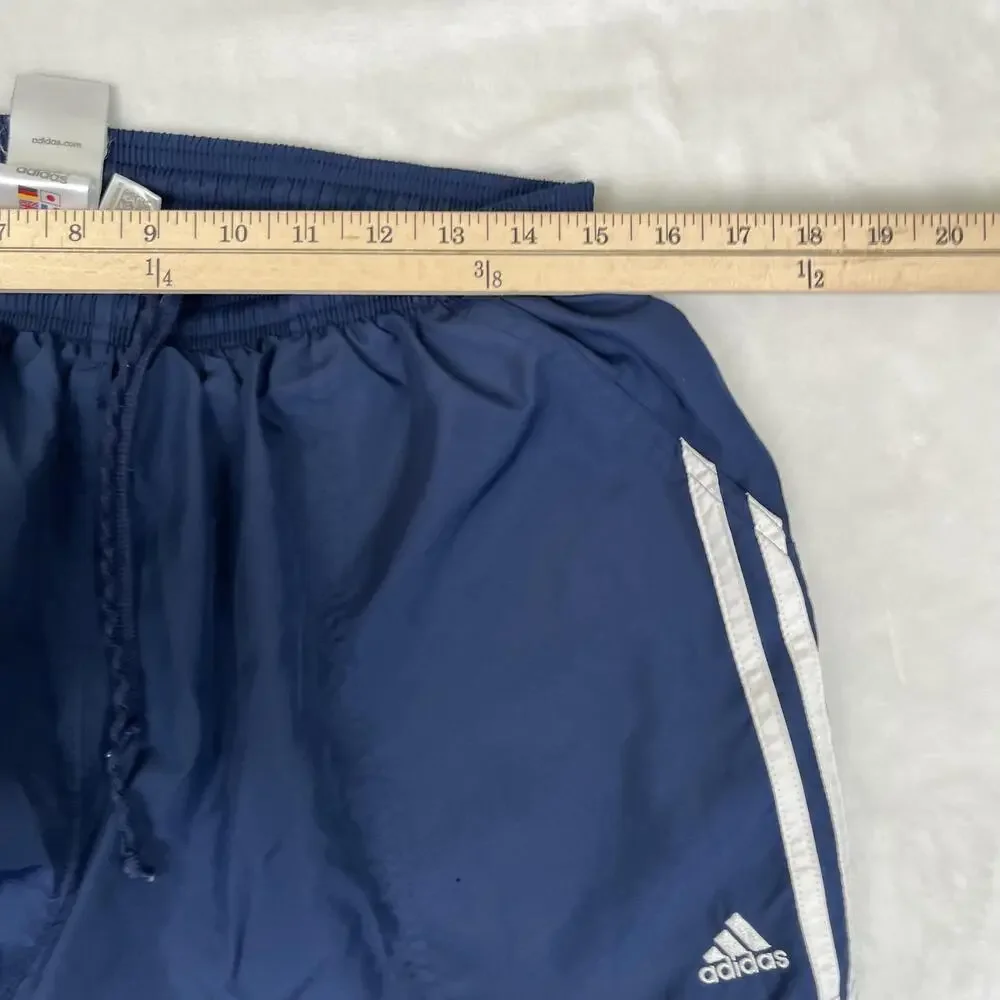 Vintage Adidas Track Pants Mens Large Blue 3 Stripe Climaproof Zip Hem Athletic